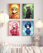 Anime Wall Art, Naruto Decor Room, 4 piece , Gift Friend & for children's