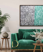 Modern Random Arabic Letters Green&Black - wall art arabic