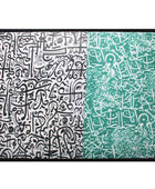 Modern Random Arabic Letters Green&Black - wall art arabic