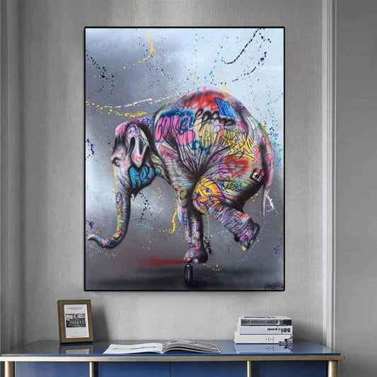 Elephant Modern Animal Graffiti Canvas wall Art