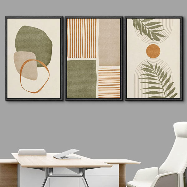 Abstract Shapes , Century Modern Art Boho Decor