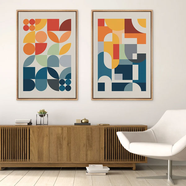 Abstract Prints Mid Century Modern for Minimalist Wall art