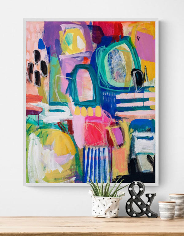 Bright,Colorful Abstract Print, Funky Multicolor Abstract Art, Modern Wall Art