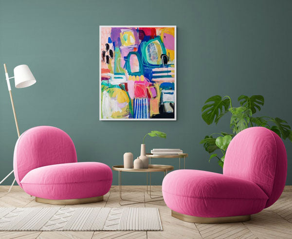 Bright,Colorful Abstract Print, Funky Multicolor Abstract Art, Modern Wall Art