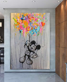 Mickey Mouse  Modern Painting Print Abstract Framed Canvas Wall Art  Home/Office Room Decor Gift