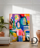 Bright,Colorful Abstract Print, Funky Multicolor Abstract Art, Modern Wall Art