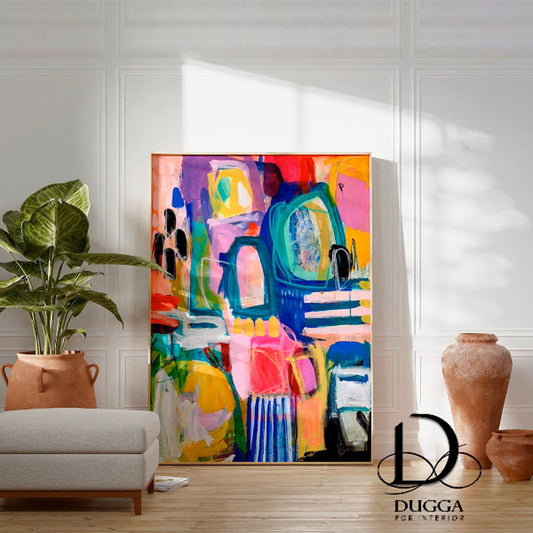 Bright,Colorful Abstract Print, Funky Multicolor Abstract Art, Modern Wall Art