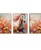 abstract Horse Wall Art Print Colorful canvas print