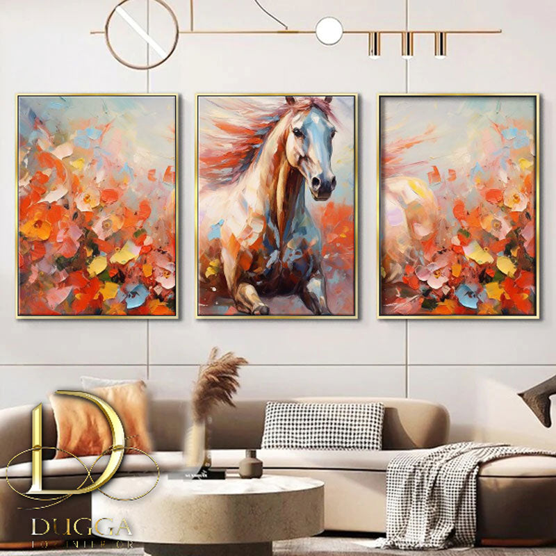 abstract Horse Wall Art Print Colorful canvas print